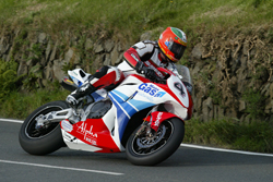 Martin Finnegan in TT practice action